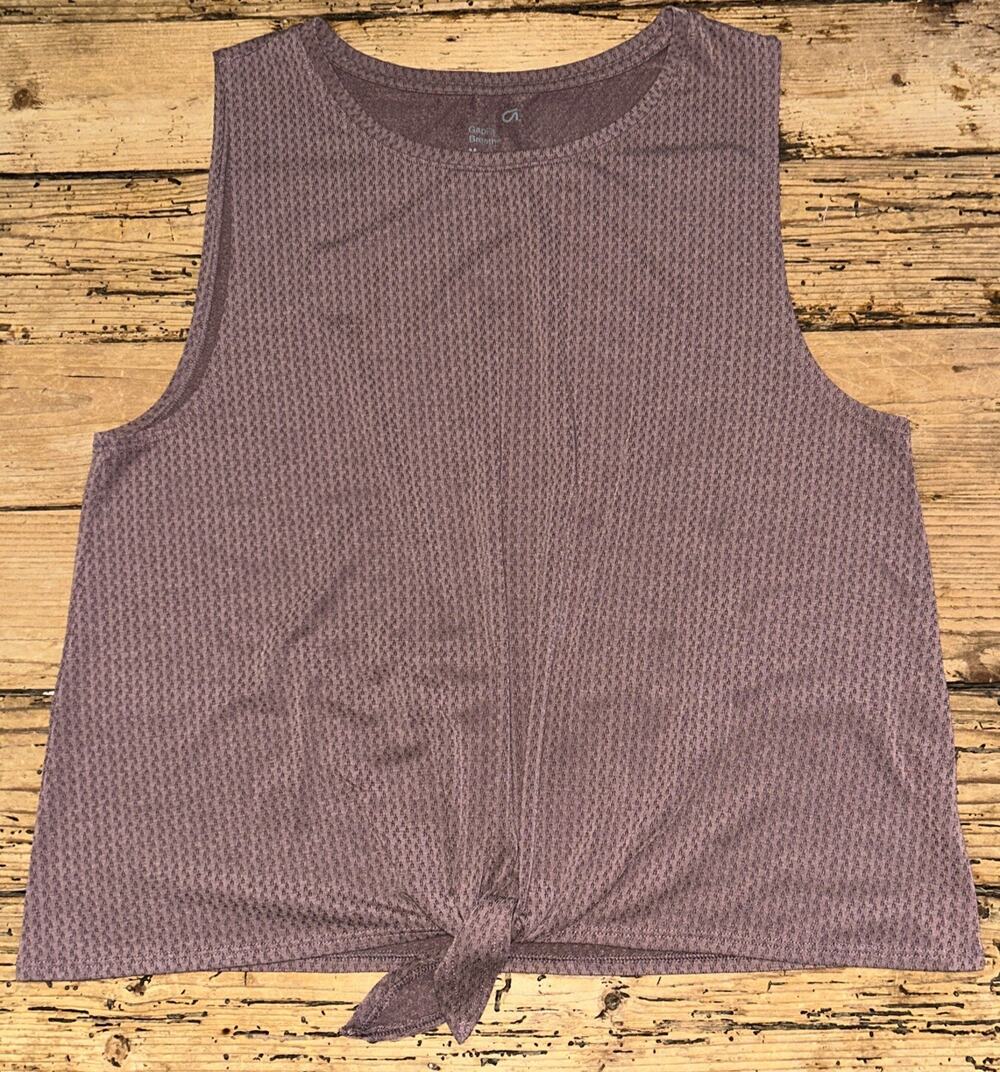 GAP Fit Breath Women’s Size M Purple Knot Front Sleeveless Athletic Tank NWOT